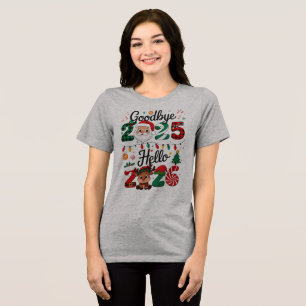 Camiseta Festa de Ano Novo Adeus 2025 Olá 2026