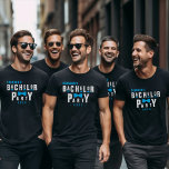 Camiseta Festa de Bachelor do Groom Blue Bowtie<br><div class="desc">Camiseta de despedida de solteiro azul,  preto e branco para um noivo e seus padrinhos de casamento. Pegue um para cada membro do seu grupo de amigos.</div>