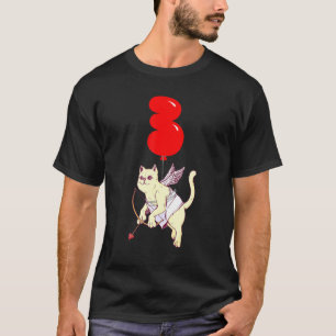 Camiseta Festa de Balão Infantil Anjo Gatinho Fofo de 3 Ano