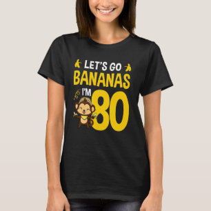 Camiseta Festa de Banana de 80 Anos de Macaco no Zoológico
