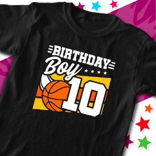 Camiseta Festa de basquete de 10 anos, 10º Aniversário