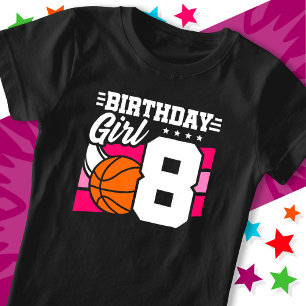 Camiseta Festa de basquete de 8 anos, 8 aniversariante