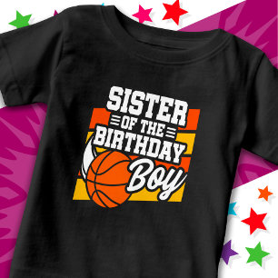 Camiseta Festa de Basquete Infantil Irmã do Aniversariante