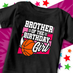 Camiseta Festa de Basquete Infantil Irmão da Aniversariante