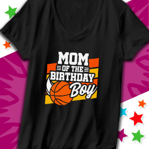 Camiseta Festa de basquete infantil Mãe do Garoto de aniver