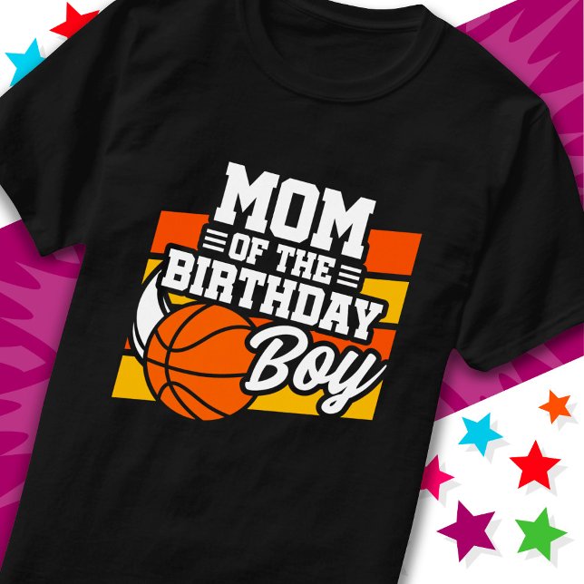 Camiseta Festa de basquete infantil Mãe do Garoto de aniver (Criador carregado)