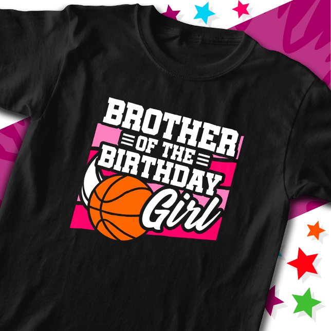 Camiseta Festa de Basquete para Crianças Irmão da Garota de (Criador carregado)