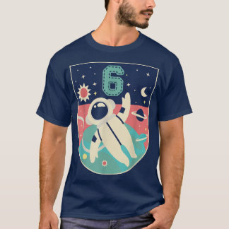 Camiseta Festa de Bday 6 do Astronauta de Astronauta de 6 A