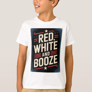 Camiseta Festa de Bebidas do Dia 4 de Julho Vermelho Bran