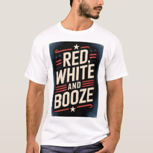 Camiseta Festa de Bebidas do Dia 4 de Julho Vermelho Bran