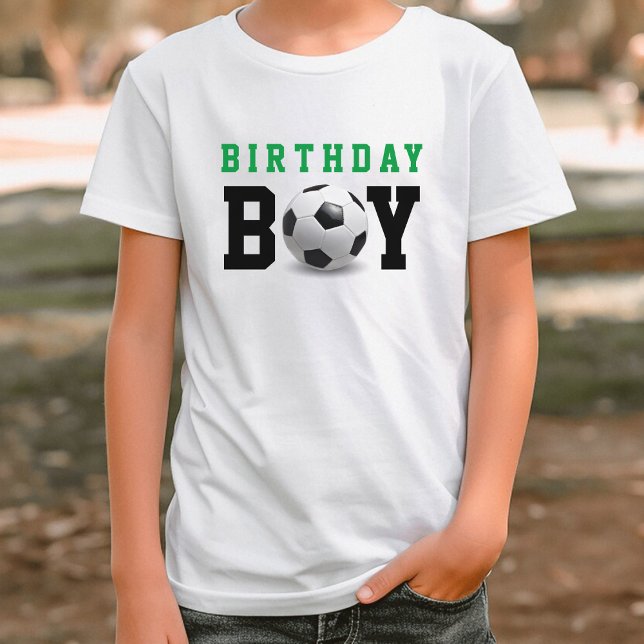 Camiseta Festa de Bola de Futebol de Aniversário do Futebol (Soccer Ball Football Birthday Boy Bday Party T-Shirt)