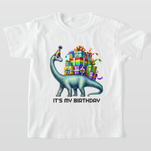 Camiseta Festa de bolha de crianças fofas Aniversário Dinos