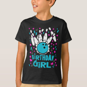 Camiseta Festa de Boliche Bonita, Aniversário Rapariga Pins