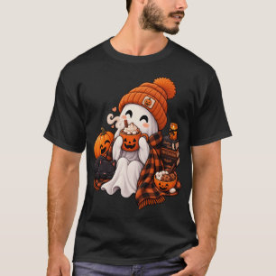 Camiseta Festa de Cacau Fantasma de Halloween Kawaii Aconch