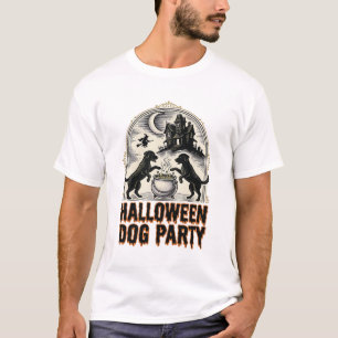 Camiseta Festa de Cachorro de Halloween Design de Caldeirão