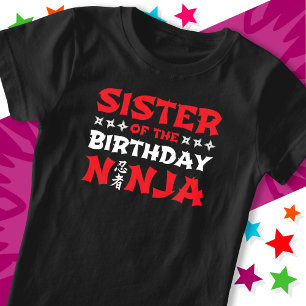 Camiseta Festa de Caratê Divertida Irmã do Nascimento Ninja
