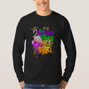Camiseta Festa de Carnaval Engraçada Ideia Flamingo Mardi G