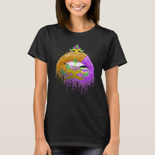 Camiseta Festa de Carnaval Fantasia Máscara Lábios Presente