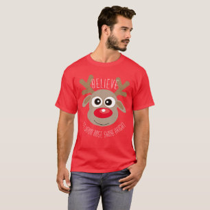 Camiseta Festa de Cartoon Red Cute de Natal