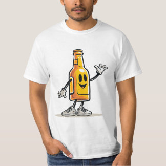 Camiseta Festa de Cartoons de Garrafa de Cerveja