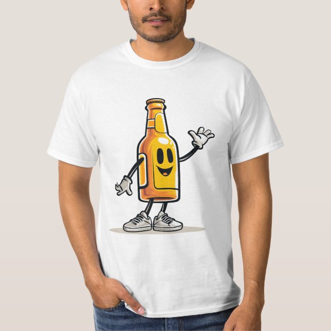 Camiseta Festa de Cartoons de Garrafa de Cerveja (Frente)