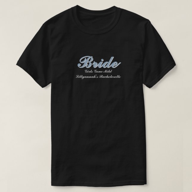 Camiseta Festa de casamento de Bachelorette Azul Bride Dust (Frente do Design)