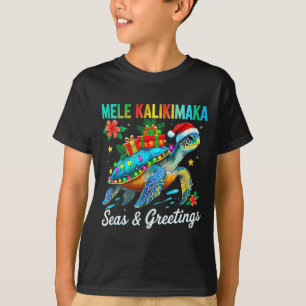 Camiseta Festa de Cauda Havaiana Mele Kalikimaka Tartaruga