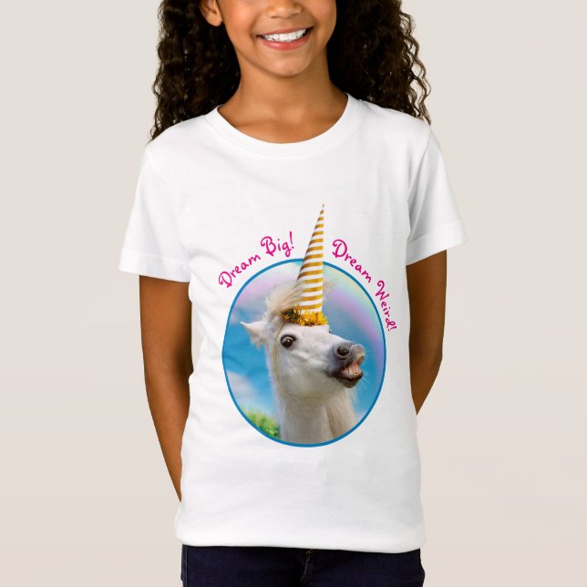 Camiseta Festa De Cavalo Unicórnio E Arco-Íris (Frente)