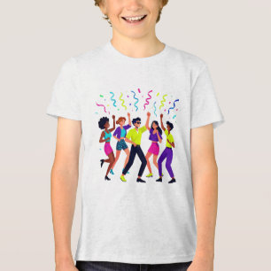 Camiseta Festa de Celebração de Dança de Amigos Felizes