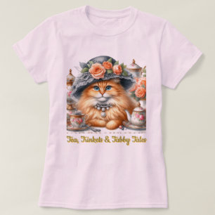 Camiseta Festa de Chá de Gato Chique Amantes de Gatos 