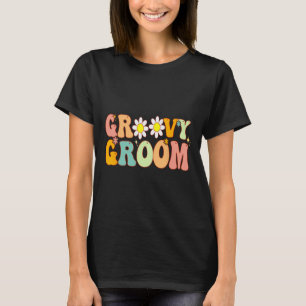 Camiseta Festa de Chuva de Noiva Retro Groovy Dama de Honra