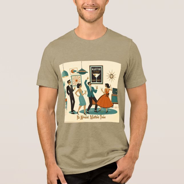 Camiseta Festa de Cocktail Época Átomica do Meio do Século (Frente)