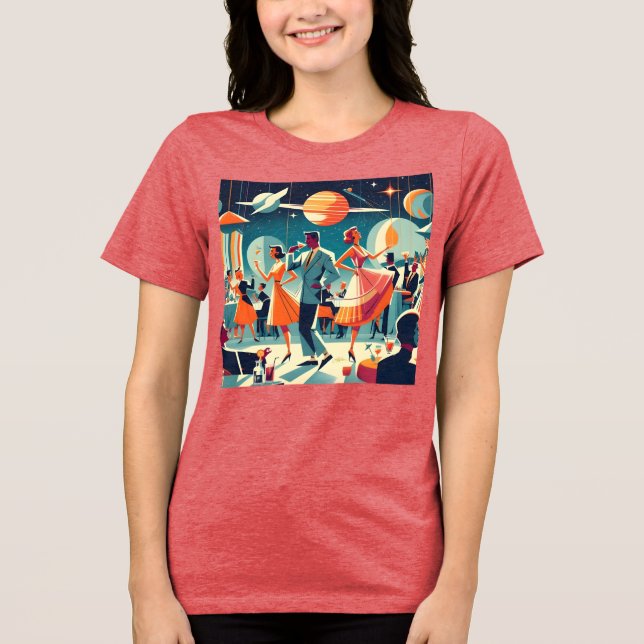 Camiseta Festa de Cocktail Espaço Idade Média do Século (Frente)