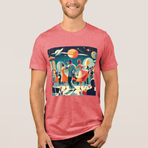 Camiseta Festa de Coquetel da Era Espacial do Meio do Sécul