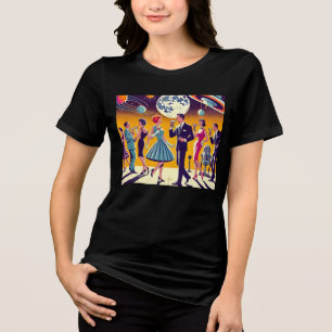 Camiseta Festa de Coquetel Espacial dos Anos 60 de Meados d
