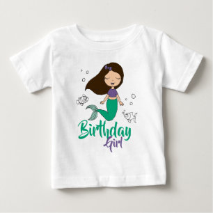 Camiseta Festa de Criatura Marinha Sereia Preta Sereia Cart