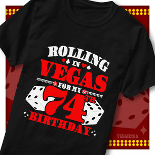 Camiseta Festa de Dados de Aniversário de 74 Anos no Cassin