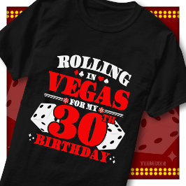 Camiseta Festa de Dados no Cassino Rolling In Vegas Anivers