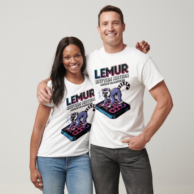 Camiseta Festa de dança de Pixel Nação de Ritmo de Lemur (Unissex)