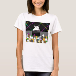 Camiseta Festa de Dança de Rave do Gato Gato Gato Gato