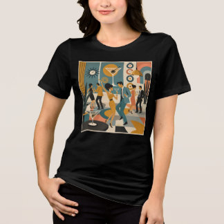 Camiseta Festa de Dança do Cocktail Martini Hippie dos Anos