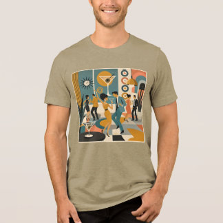 Camiseta Festa de Dança do Cocktail Martini Hippie dos Anos