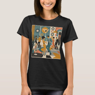 Camiseta Festa de Dança do Cocktail Martini Hippie dos Anos