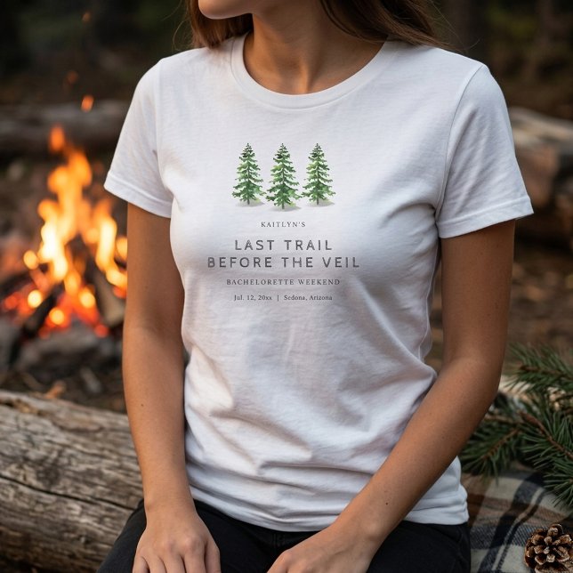 Camiseta Festa de Despedida de Solteira Acampamento Florest (Criador carregado)