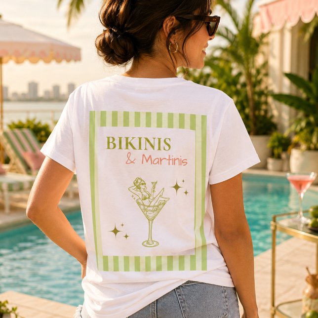 Camiseta Festa de Despedida de Solteira Biquínis e Martinis (Criador carregado)