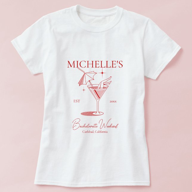 Camiseta Festa de Despedida de Solteira com Coquetéis Retrô (Criador carregado)