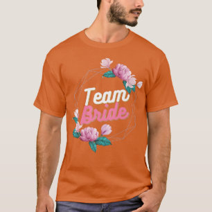 Camiseta Festa de Despedida de Solteira Equipe Noiva flor 