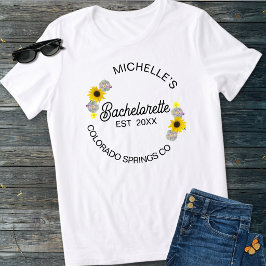 Camiseta Festa de Despedida de Solteira Floral Moderna Ano 