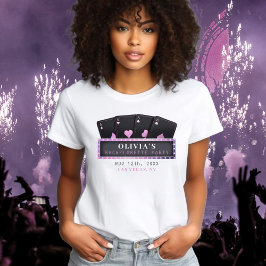 Camiseta Festa de Despedida de Solteira Pink & Black Aces d