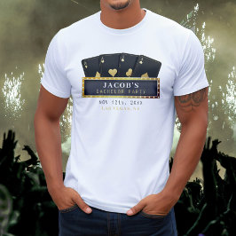 Camiseta Festa de Despedida de Solteira Poker Aces Dourado